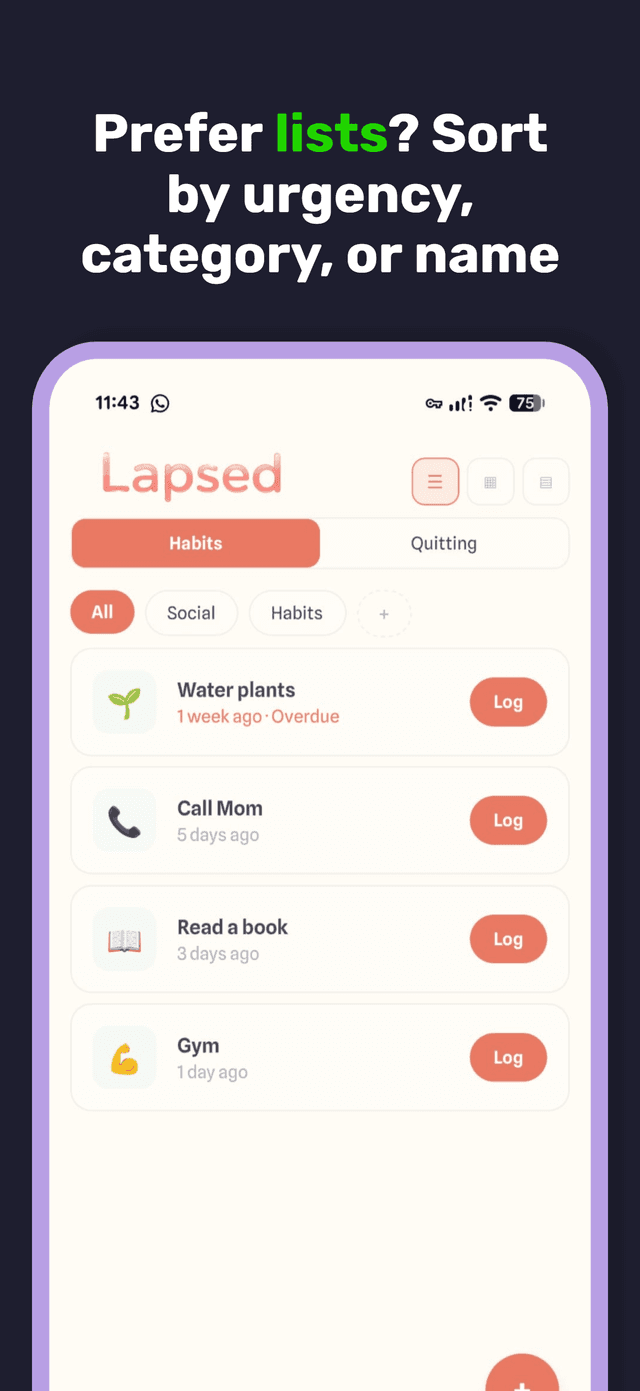 Lapsed app screenshot 5