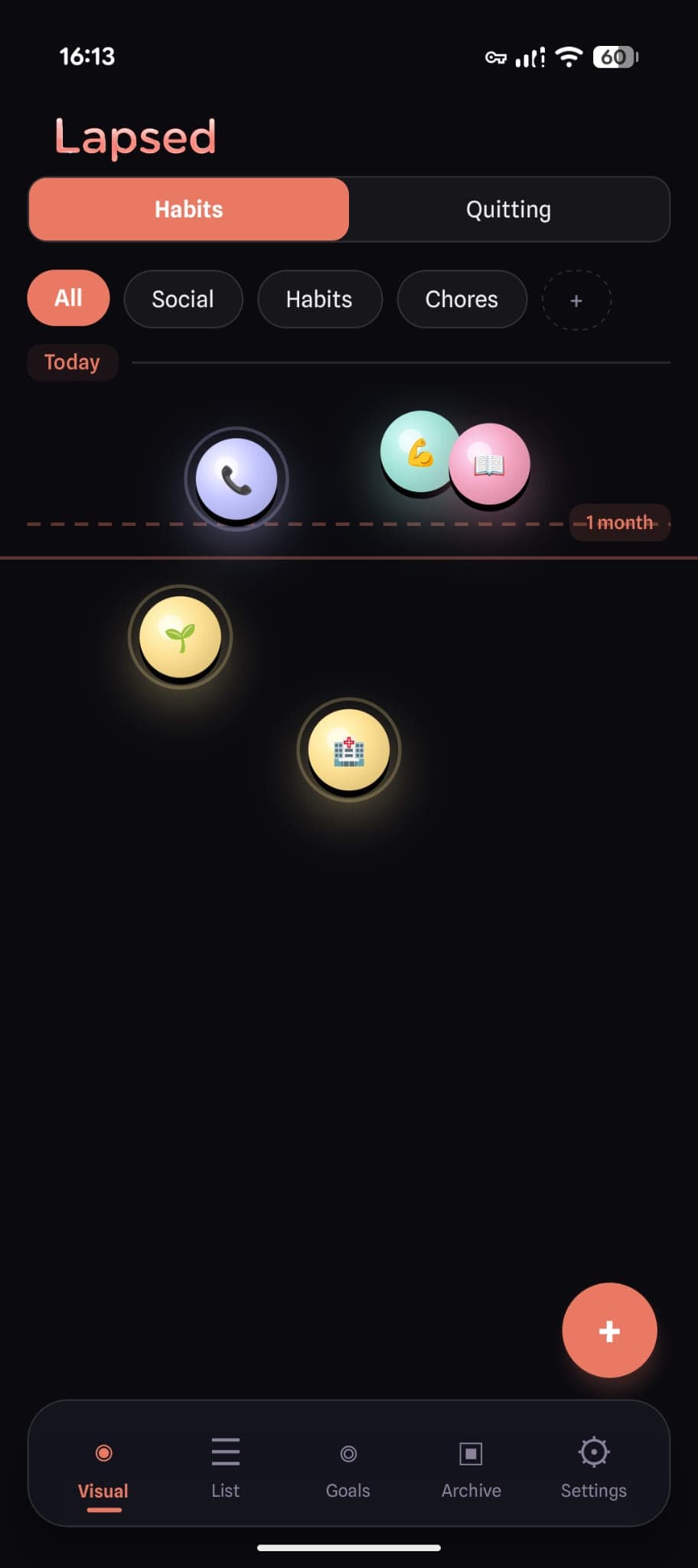 Dots canvas — dark mode